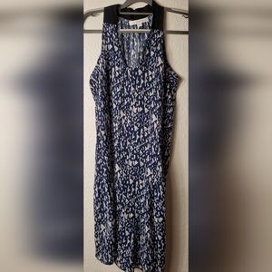 Loyal Hana Geometric Pattern Navy Blue Sleeveless Maternity Dress Size Large